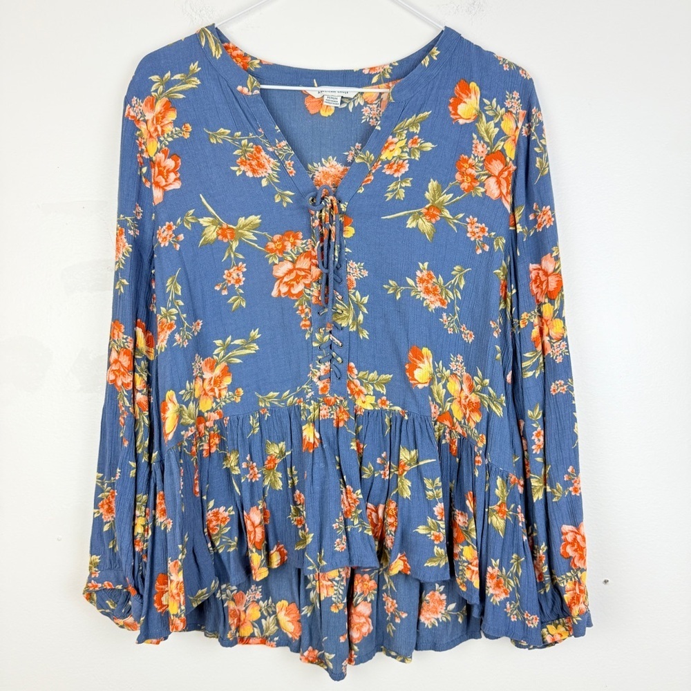 American Eagle Floral Festival Whisical Cottagecore Blouse